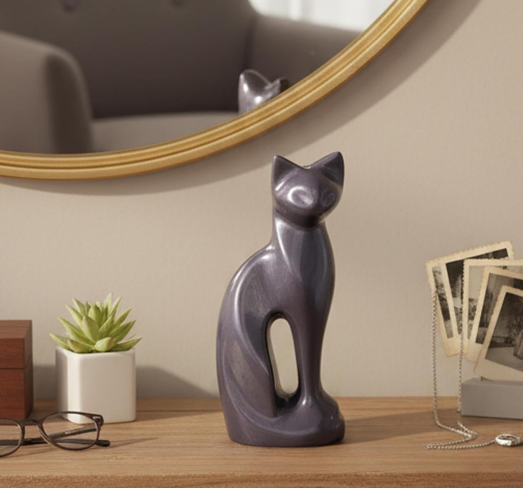 Cat kitten shape cremation urn | Memorial Funeral Burial full-size urn for ashes| Size - 9 inches.