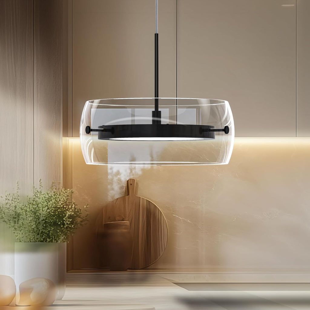 Pendant Lights Kitchen Island Dual-Sided LED Lighting, Adjustable Hanging Length, Glass Shade, Dimmable, Modern