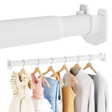 Closet Rod, 17-84 Inch Adjustable Heavy Duty Clothes Rod for Closet