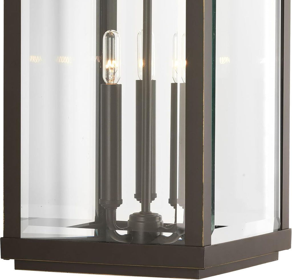 Gibbes Street 3-Light Outdoor Wall Lantern with Clear Beveled Glass - Antique Bronze