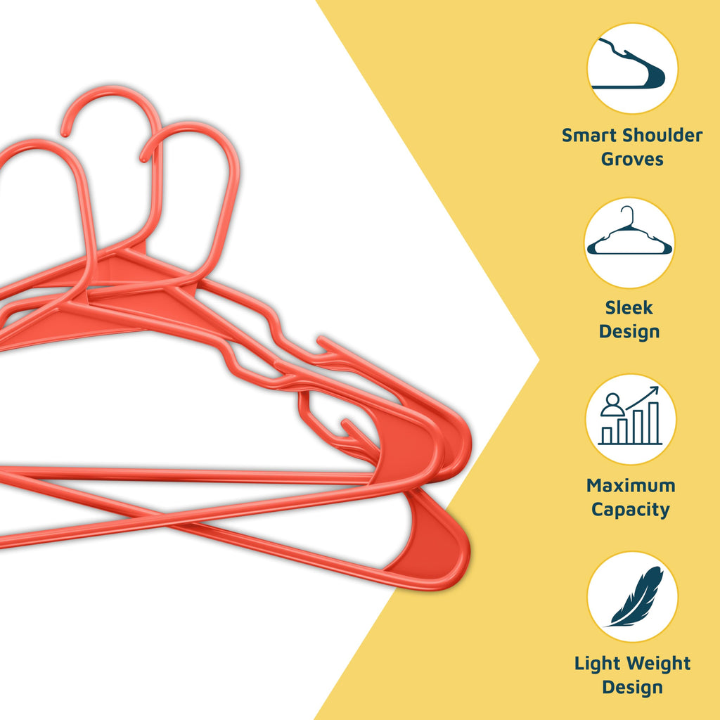 Plastic Clothes Hangers - Heavy Duty Hanger Set, for Organizing Clothes, Dresses, and Coat, Holds Up to 5 lbs