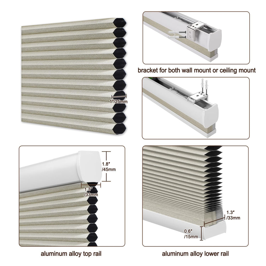 Motorized Blackout Cellular Shades Customized Size Thermal Insulation Window Blinds, Honeycomb Blinds, Club