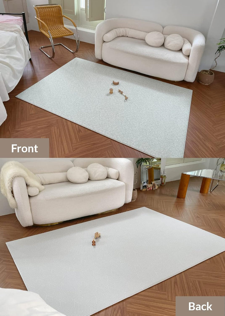 Play Mat (Medium, Hygge - Twig & Maze) 73'' x 49'' Original One-Piece Reversible Rollable Waterproof Play Mat