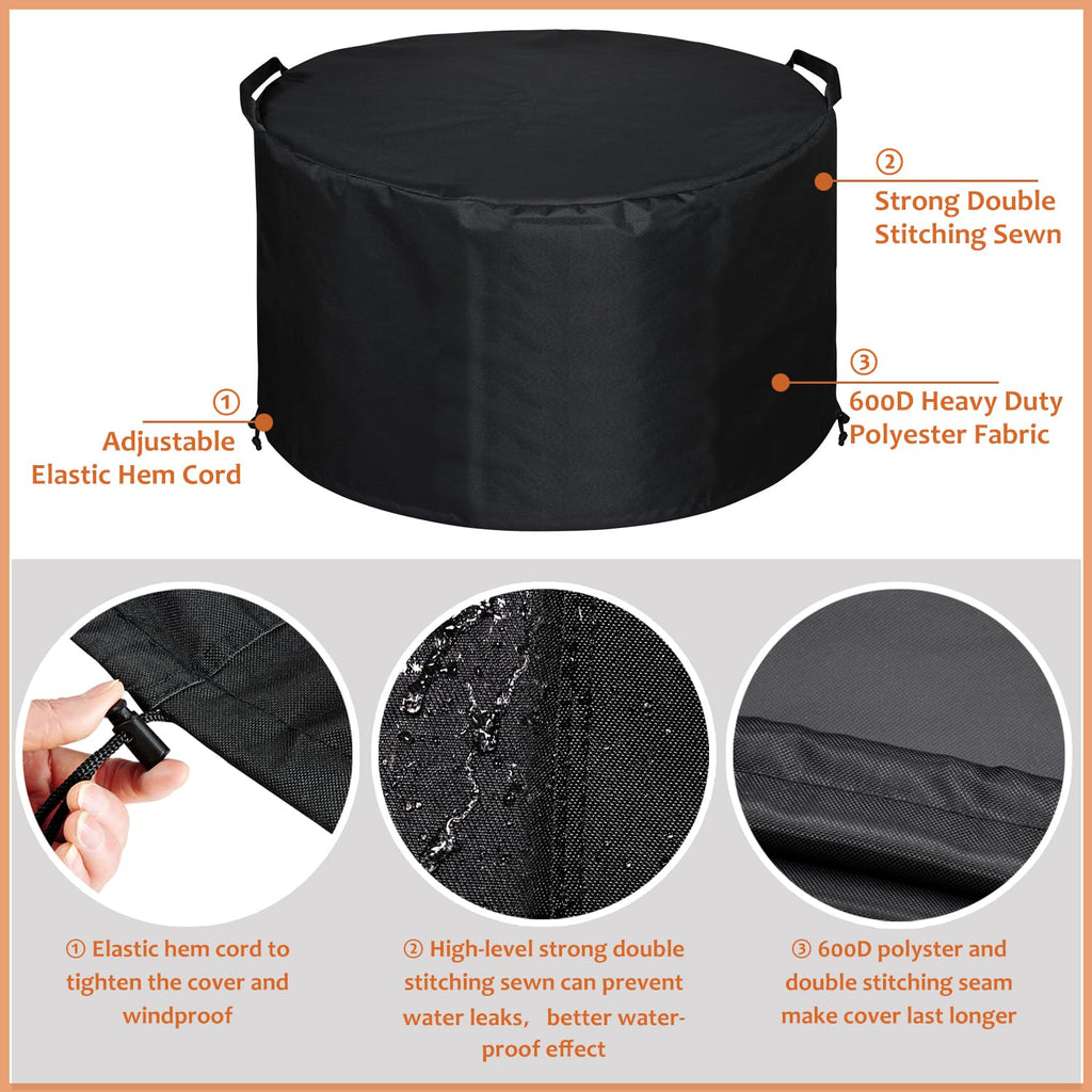 Fire Pit Cover Round for Yukon 27"-29", Waterproof