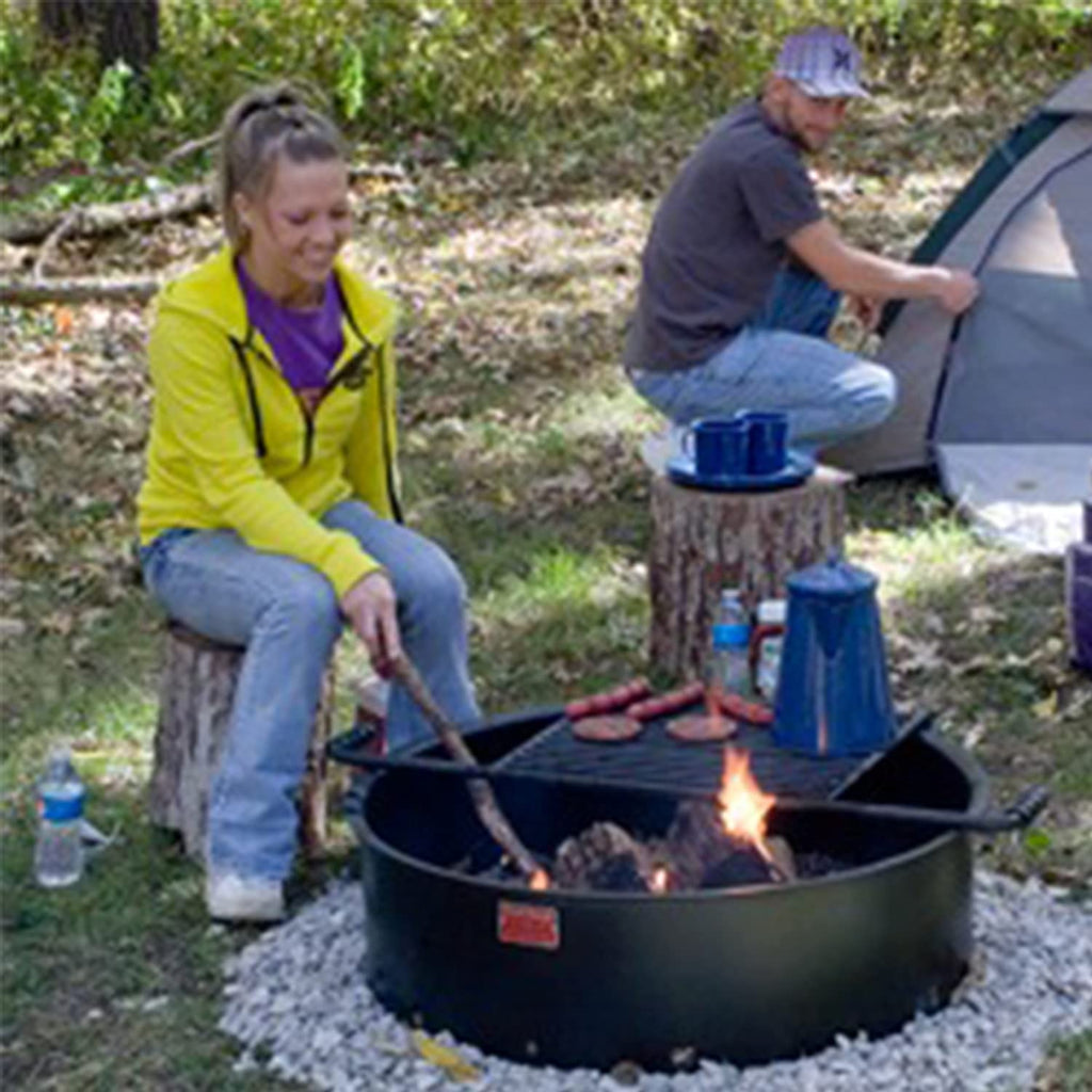 Fire Pit Rings - with Cooking Grates - 24 in, 3 Pack - Steel