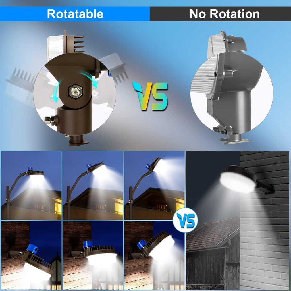 120W LED Barn Light with Photocell Dusk to Dawn | Brightset 18000LM 5000K Adjustable Angle with Mount Arm Outdoor
