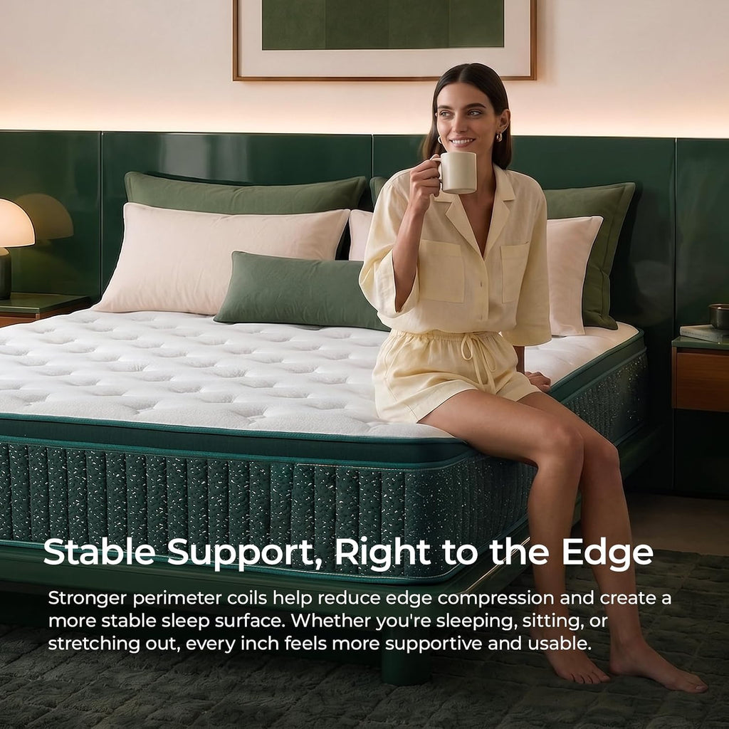 14 Inch Queen Hybrid Mattress, Medium Firm, Gel Foam, Motion Isolation