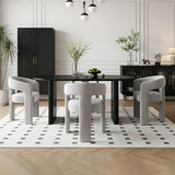 Modern Chenille Dining Chairs Set of 4, Upholstered Barrel Chairs with Arms Comfy Accent Side Chairs for Living