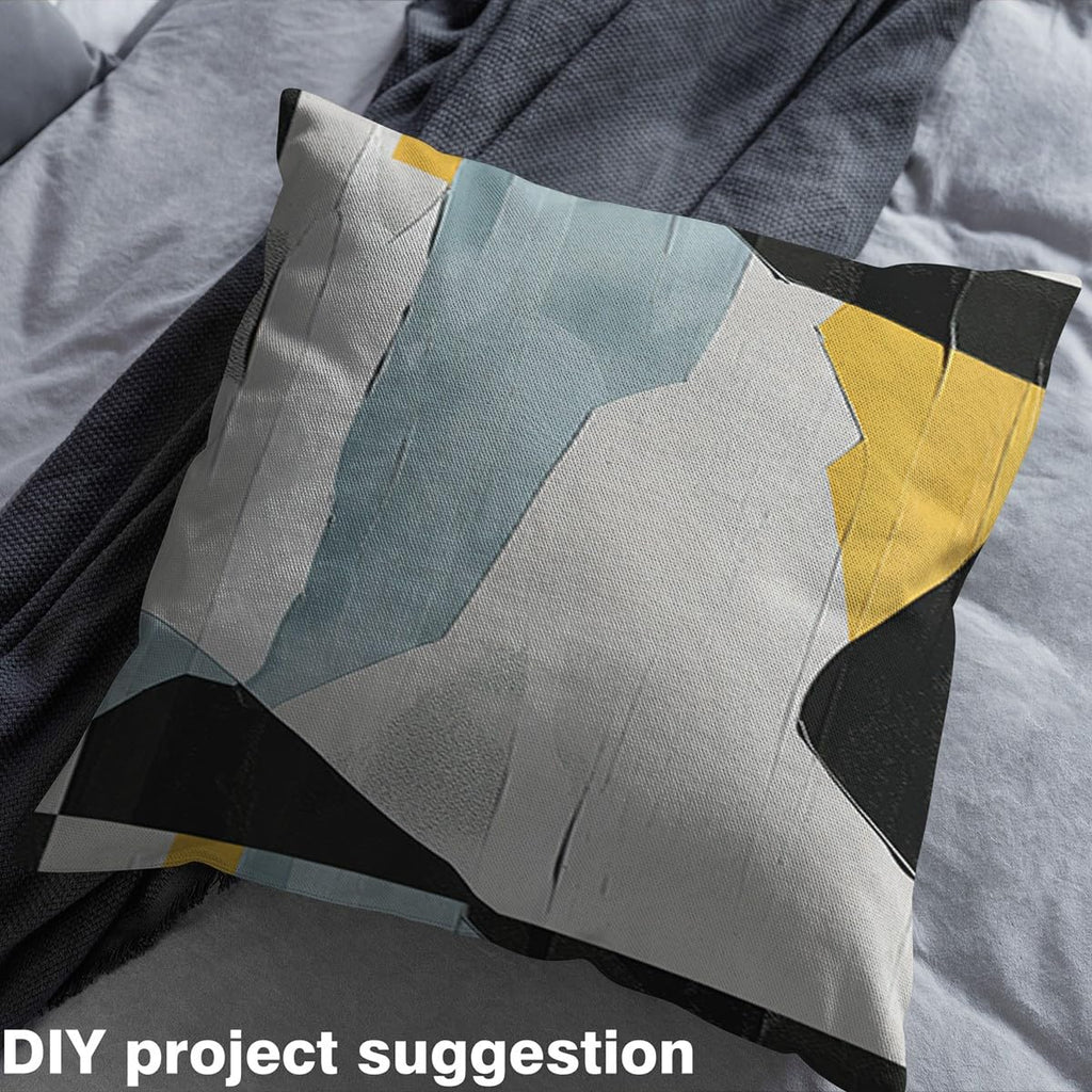 Black Grey Graffiti Fabric By The Yard, Geometric Upholstery Fabric, Oil Painting Triangles Decorative Fabric, Abstract