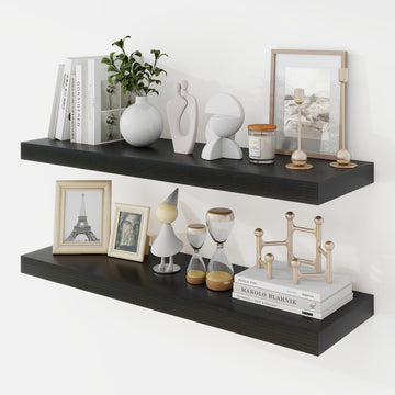 30 Inch Floating Shelves, 9.3" Deep Floating Shelf Wall Mounted, 30" Wall Shelves, Rustic Deep Bookshelf, Large