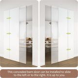 30"x84" Flush Solid Core White Primed Concealed Sliding Hidden Barn Door with Soft Close Installatio