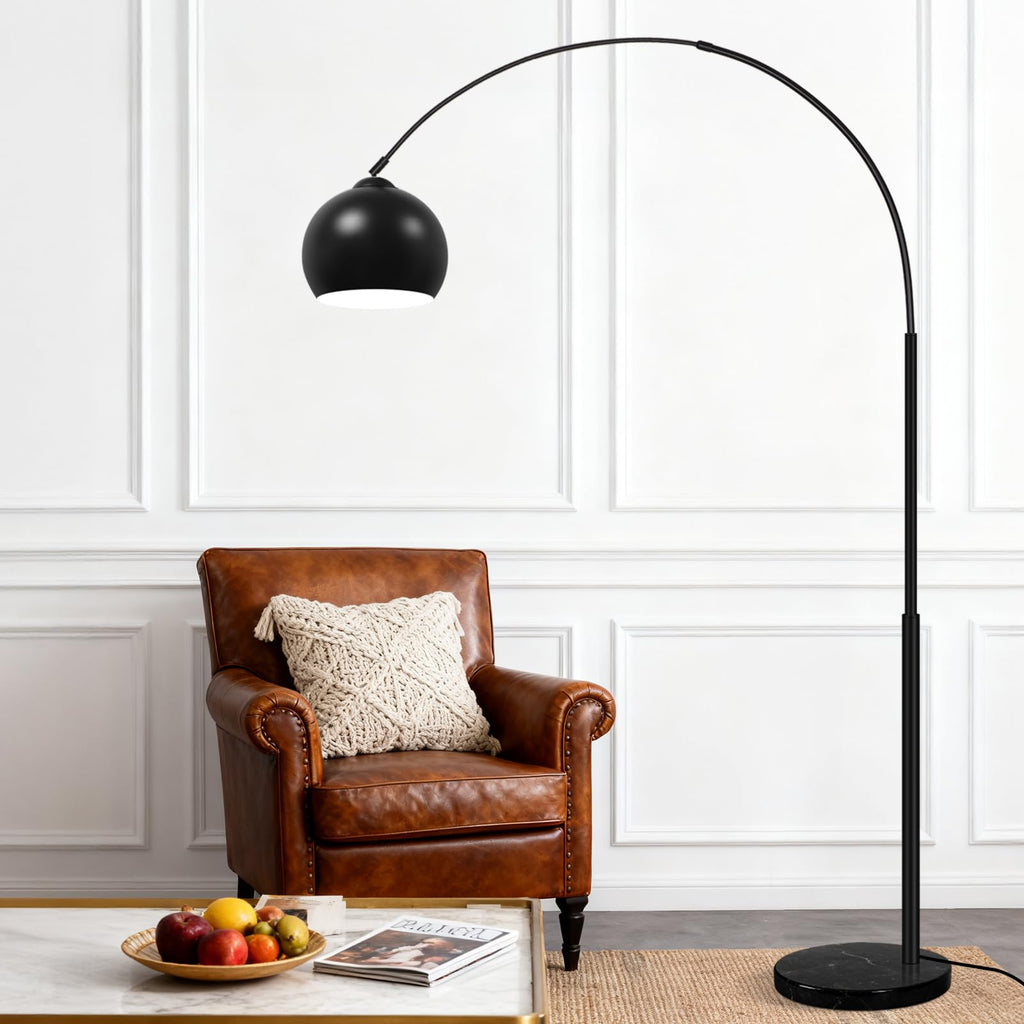 77" Arc Floor Lamp, Upgraded Black Standing Lamp with Remote