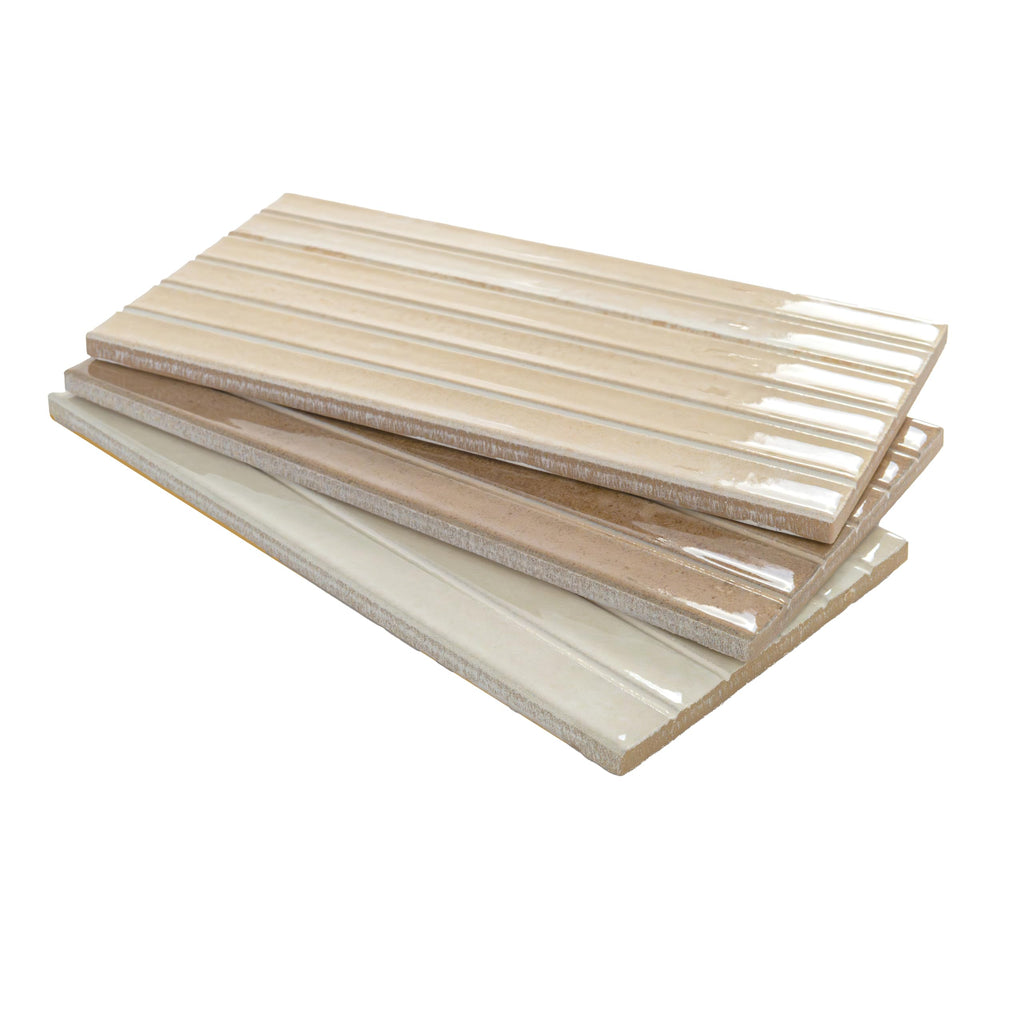 Porcelain Fluted Wall Tile | Marino Bronzed Mink | 5" x 10"