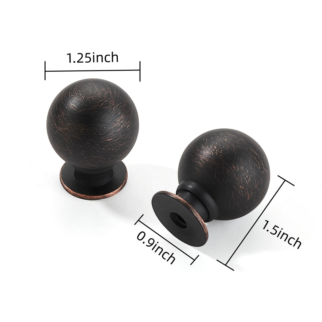10 Pack 1-1/4 Inch Solid Oil Rubbed Bronze Cabinet Knobs Large Heavy Duty Drawer Knobs Kitchen Cabinet Hardware