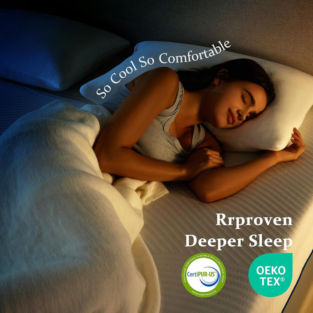 12 Inch Queen Foam Mattress Cooling Gel Memory for Pressure Relief & Deep Sleep, Medium Firm with Motion Isolation