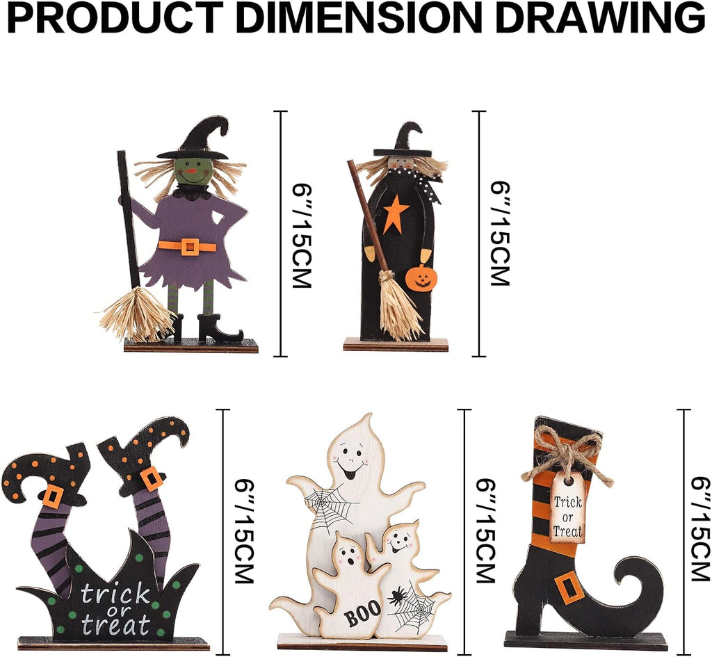 Halloween Witch/Ghost/Shoes Decoration Home Table Decor - Set of 5