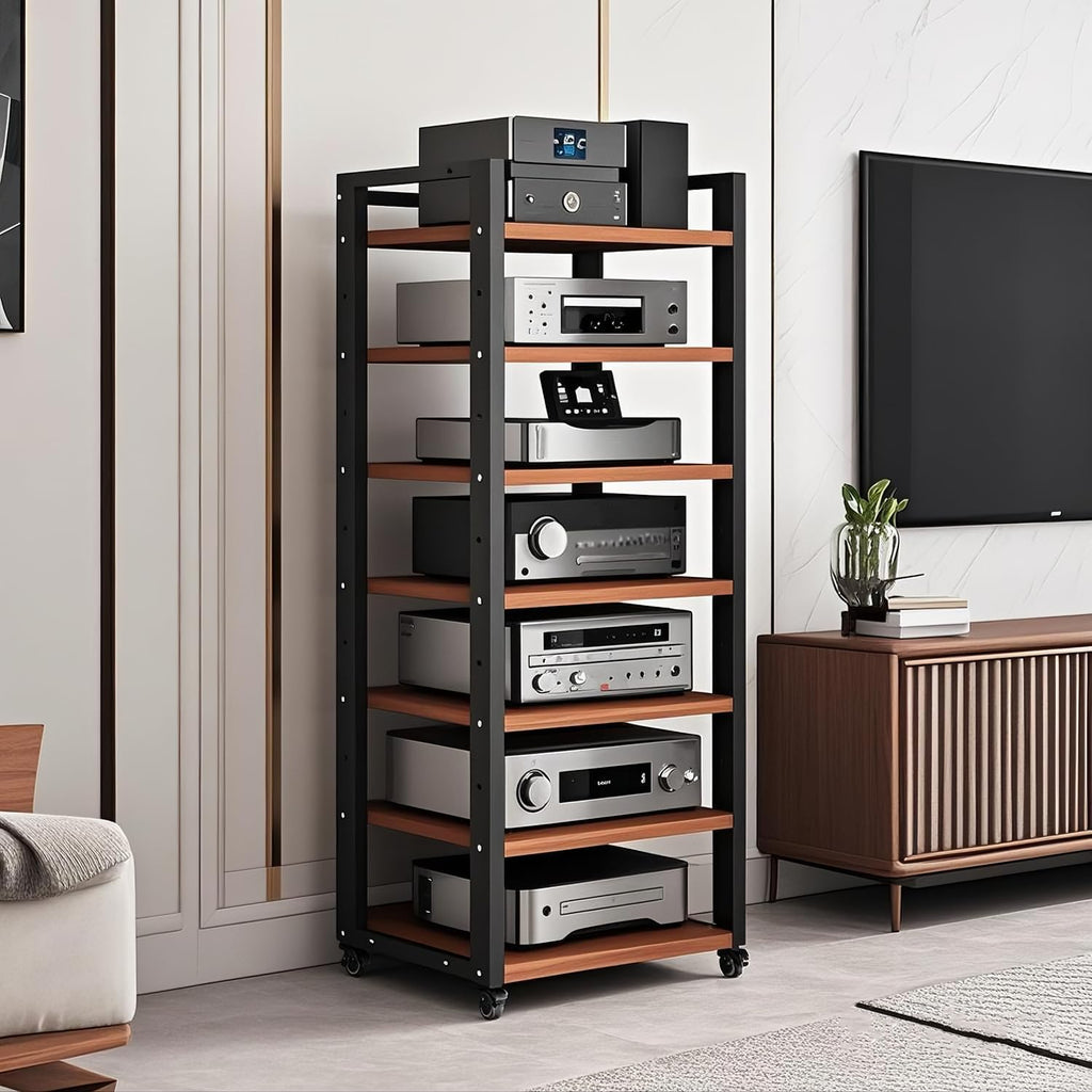 7-Tier Heavy Duty Audio Component Rack, Stereo Rack AV Media Stand Cabinet