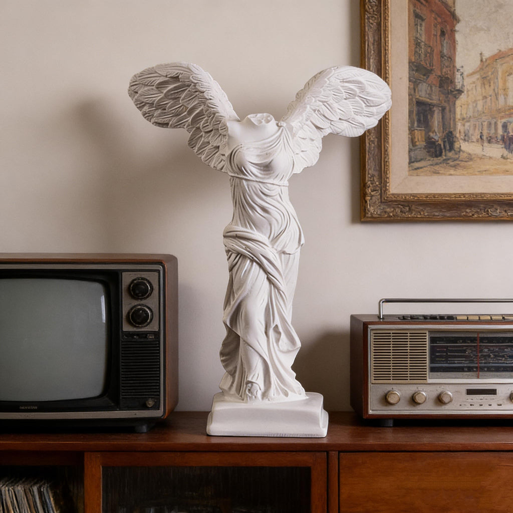 Winged Victory of Samothrace Statue, Head Bust Statue Decor, Coffee Table Decor White, Greek Mythology Decor /Living
