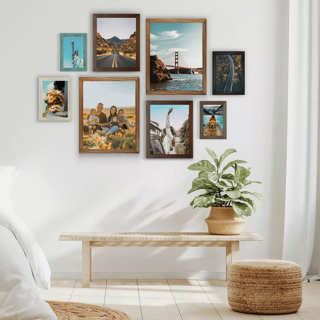 5x7 Picture Frame, Pack of 2 Rustic Picture Frames 5x7 with Real Glass, Solid Wood 5x7 Photo Frame for Table Top