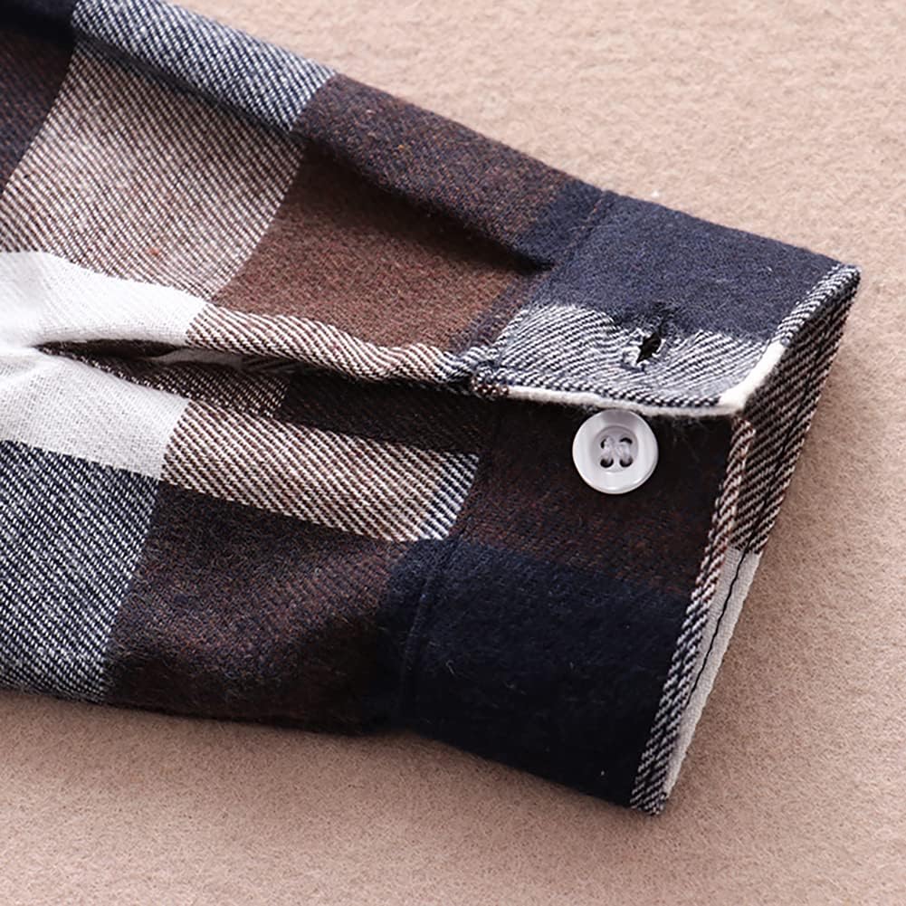Kids Little Boys Girls Baby Red Plaid Flannel Long Sleeve Button Down Flannel Shirt Plaid Tops Girl Boy Clothes