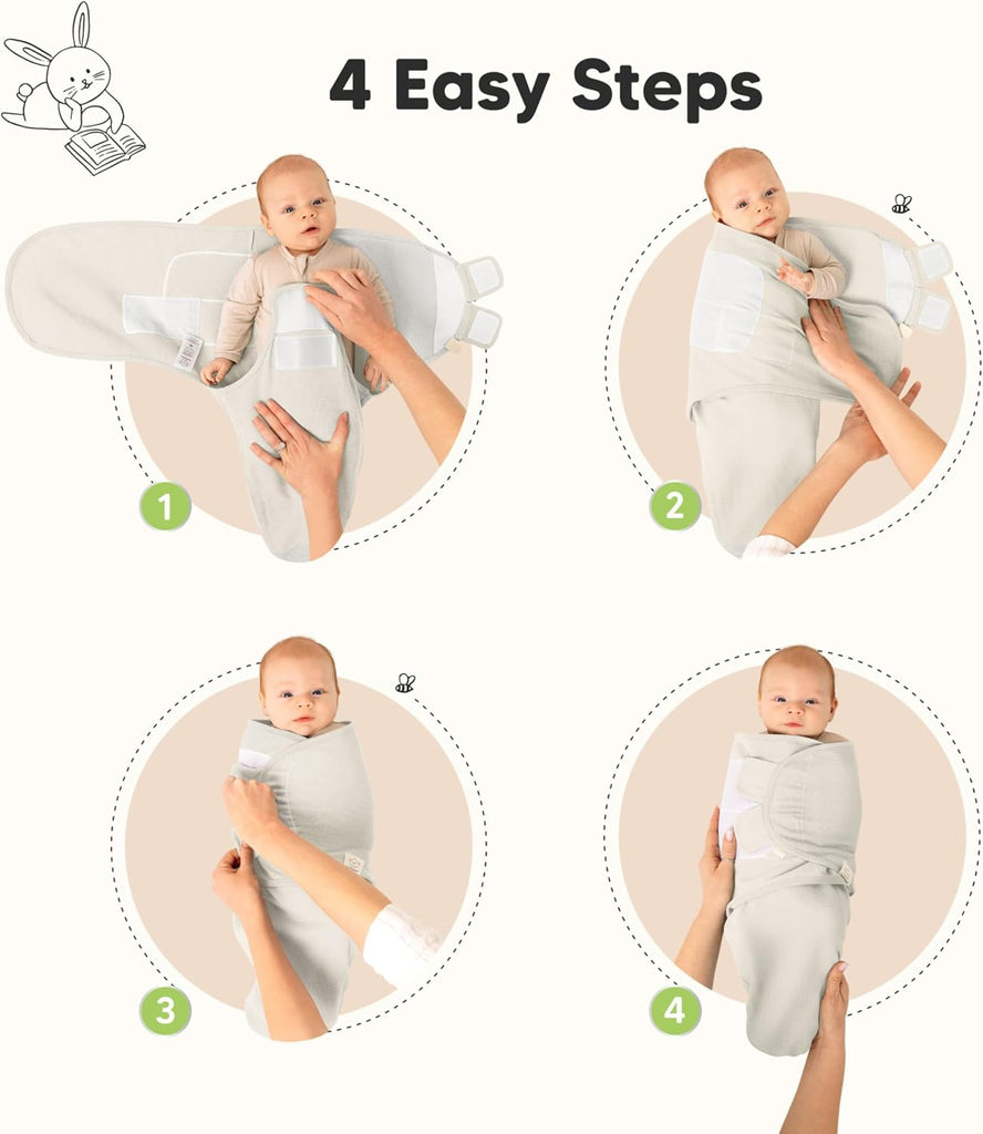 Pack Organic Swaddles for Newborns, Baby Swaddles (Granite)