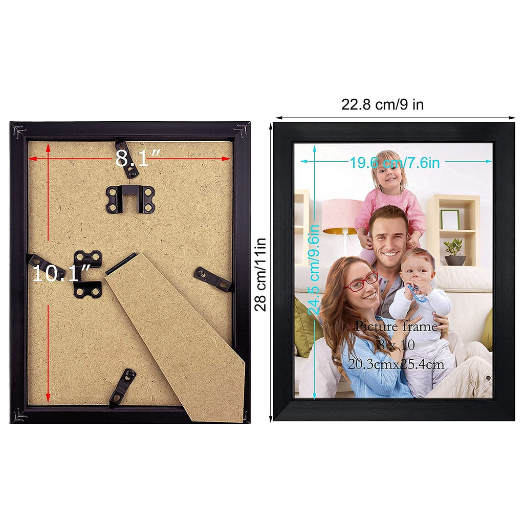 Black 8x10 Picture Frame Bulk, Multi 8 x 10 Photo Frames Set for Wall Hanging or Tabletop, 12 Pack