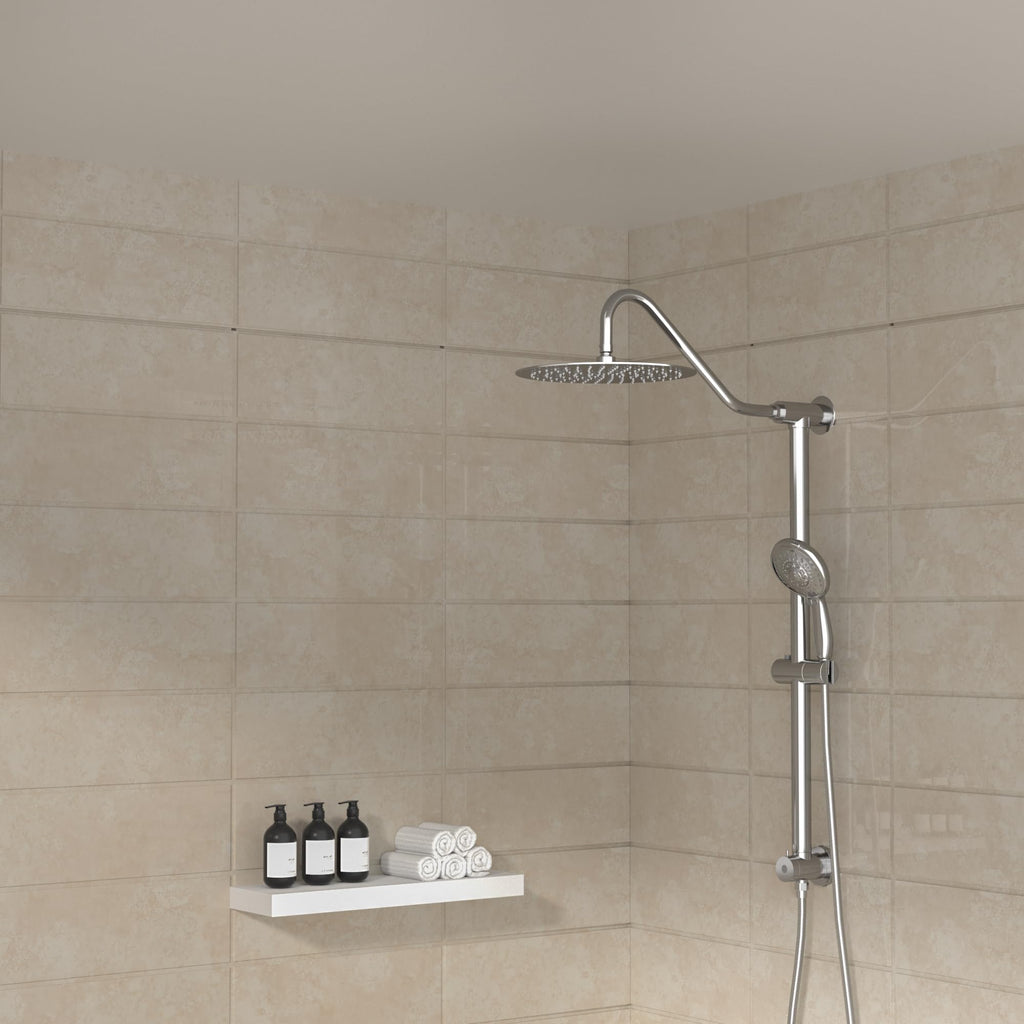 Shower Head with Handheld Combo - Dual Rainfall Shower Head, Stainless Steel 10 Inch Heads, 5-setting Handheld Sprayer