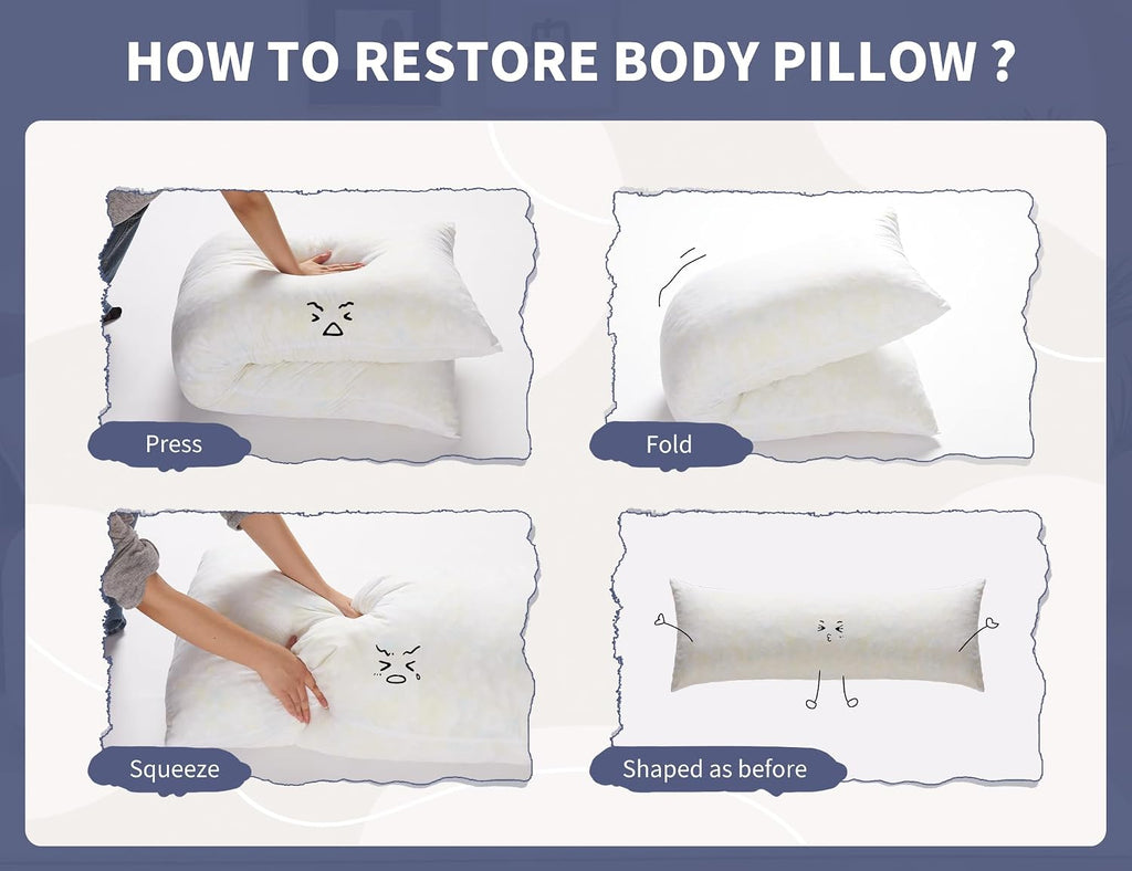 Fluffy Full Body Pillow, Long Pillow for Sleeping,Pink 20x54 | Large pillow, Removable Cover and Filling with Memory