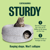 Peekaboo Cat Cave Donut for Multiple & Large Cats up to 30-45 lbs, 3-in-1 Self Warming Cat Bed