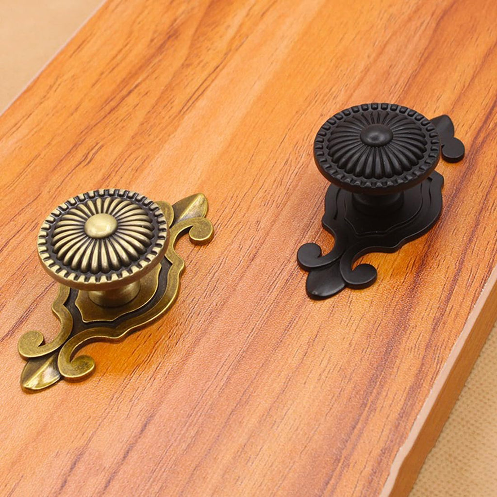 Brass Cabinet Knobs, Vintage Retro Mushroom Drawer Knobs with Backplate, Dresser Pull Handles