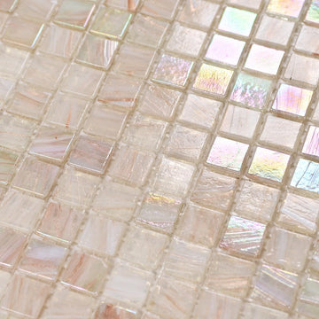 5.75 Sq.Ft Iridescent Pink Glass Mosaic Tile, Backsplash