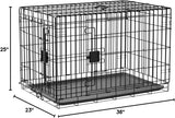 Portable, Easy to Assemble, Foldable Metal Wire Dog Crate with Removable Tray, Double Door, Divider Panel, Handle
