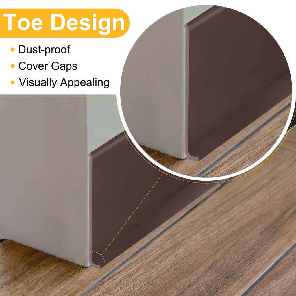 10ft x 4" Baseboard Trim Peel and Stick Wall Flexible Molding Trims, Self Adhesive PVC Cove Base Baseboards for Walls