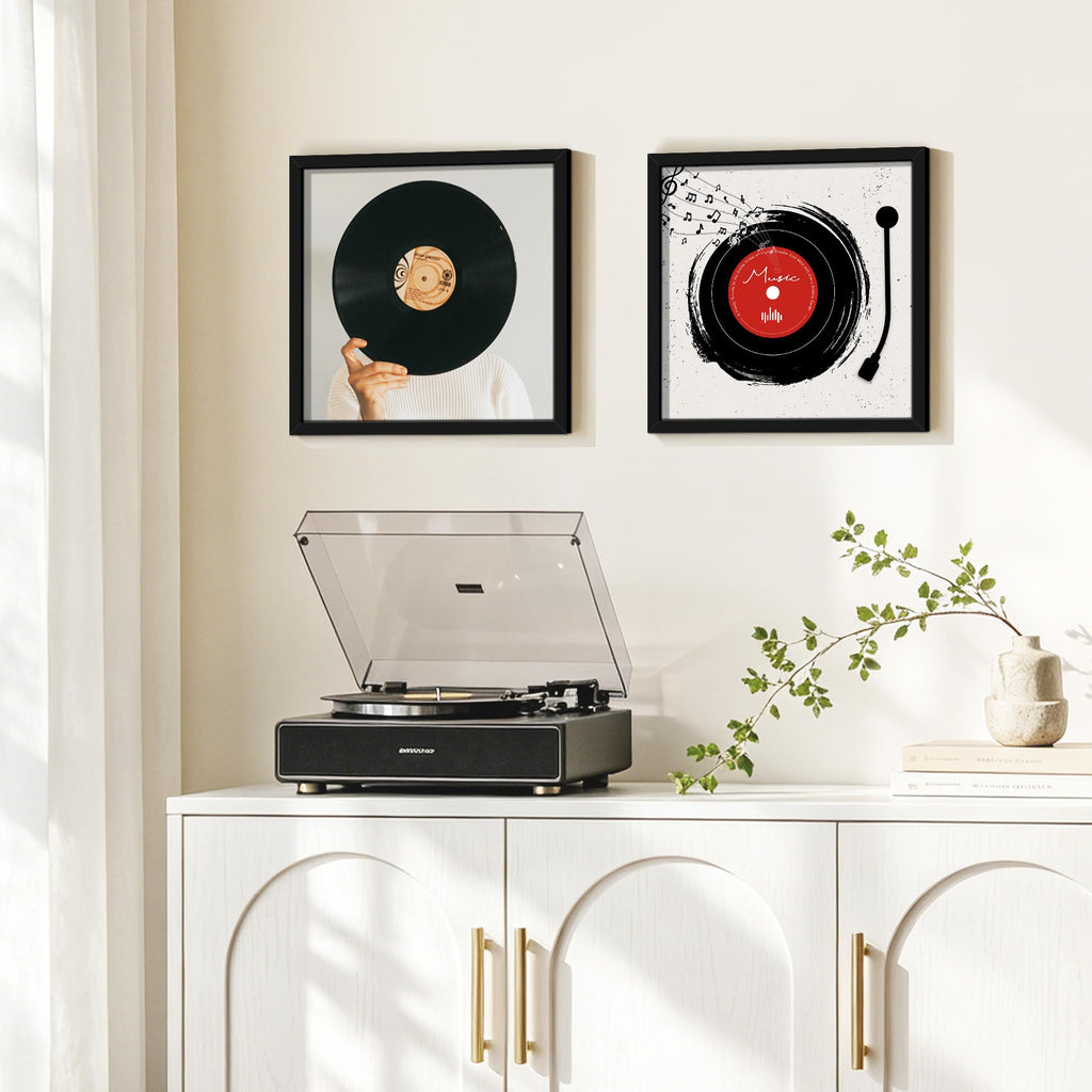 12.5x12.5 Vinyl Record Frame 6 Pack, Album Cover Frame Black