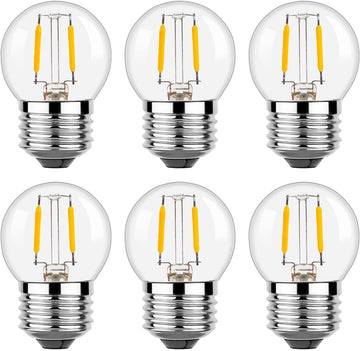 G40 E26 Low Watt LED Bulbs, 2700K Warm White, 6-Pack