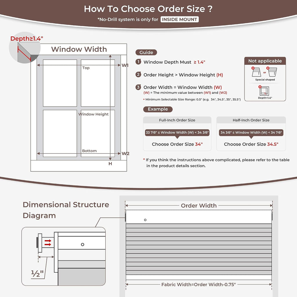 No Drill Blinds for Windows Blackout Cordless Cellular Shades Honeycomb Blinds Pull Down, Free Stop Easy Install