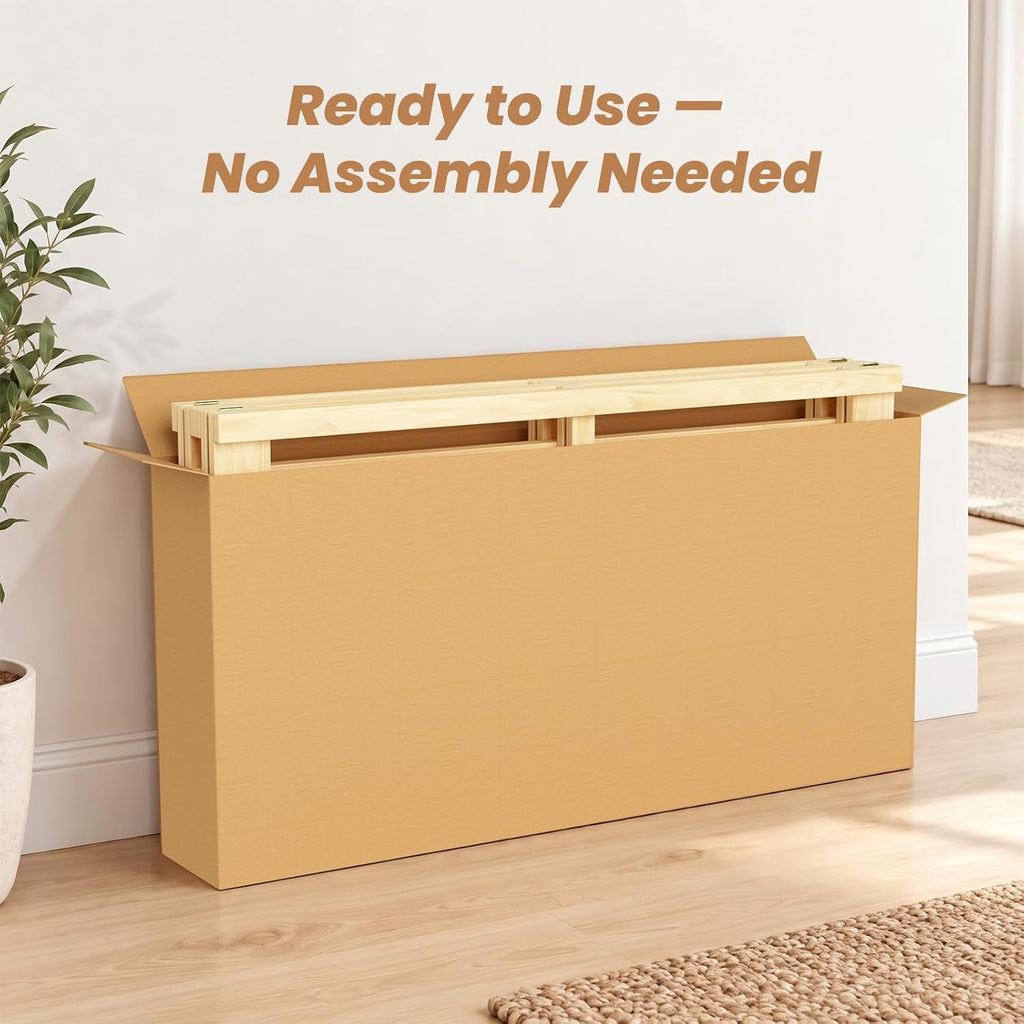 Foldable Floor Bed Frame, Solid Wood Tatami Bed Frame