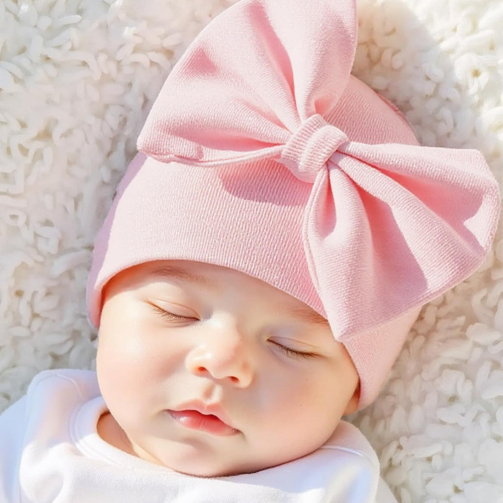 Baby Girl Hat Cotton Baby Bow Beanie Hats Spring Infant Hats for Girls