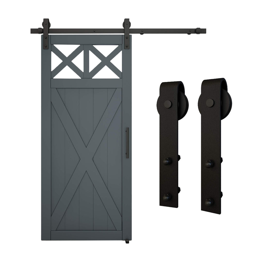 Designer Interior Barn Door Kit, 72", Matte Black