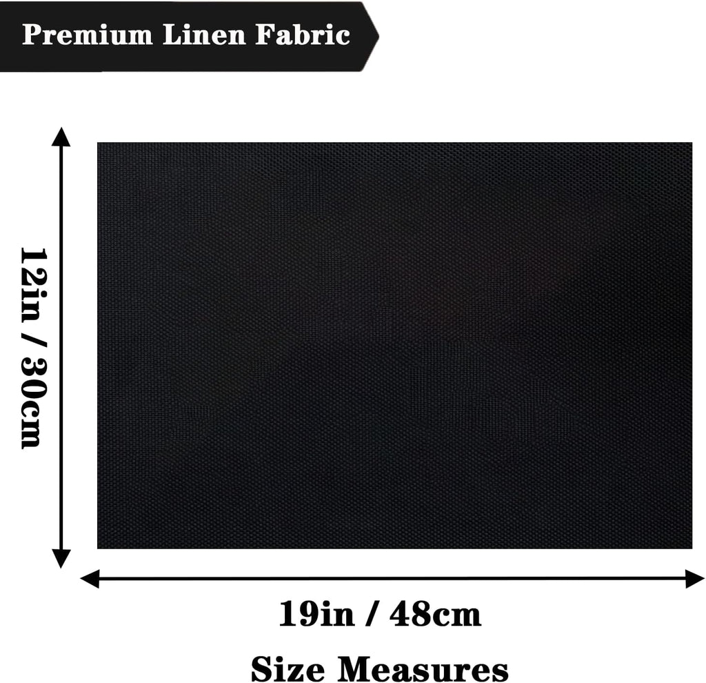 Black Placemats - Heat-Resistant, Non-Slip Table Mats - Set of 4