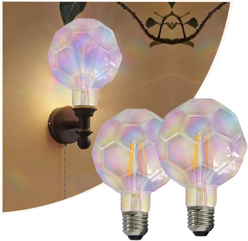 Vintage LED Edison Bulb G30 G95 6W Equivalent 60watt, CRI 90+ Dimmable LED Filament Light Colorful Housing Soccer