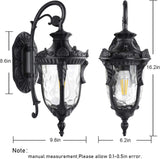 Dusk to Dawn Outdoor Light Fixture Wall Mount, Waterproof Porch Light Fixtures Wall Lamp, Outside Wall Sconce Exterior Wall Lamp with Textured Glass for House Front Door Garage (Black) A123-B08DV5FPXC