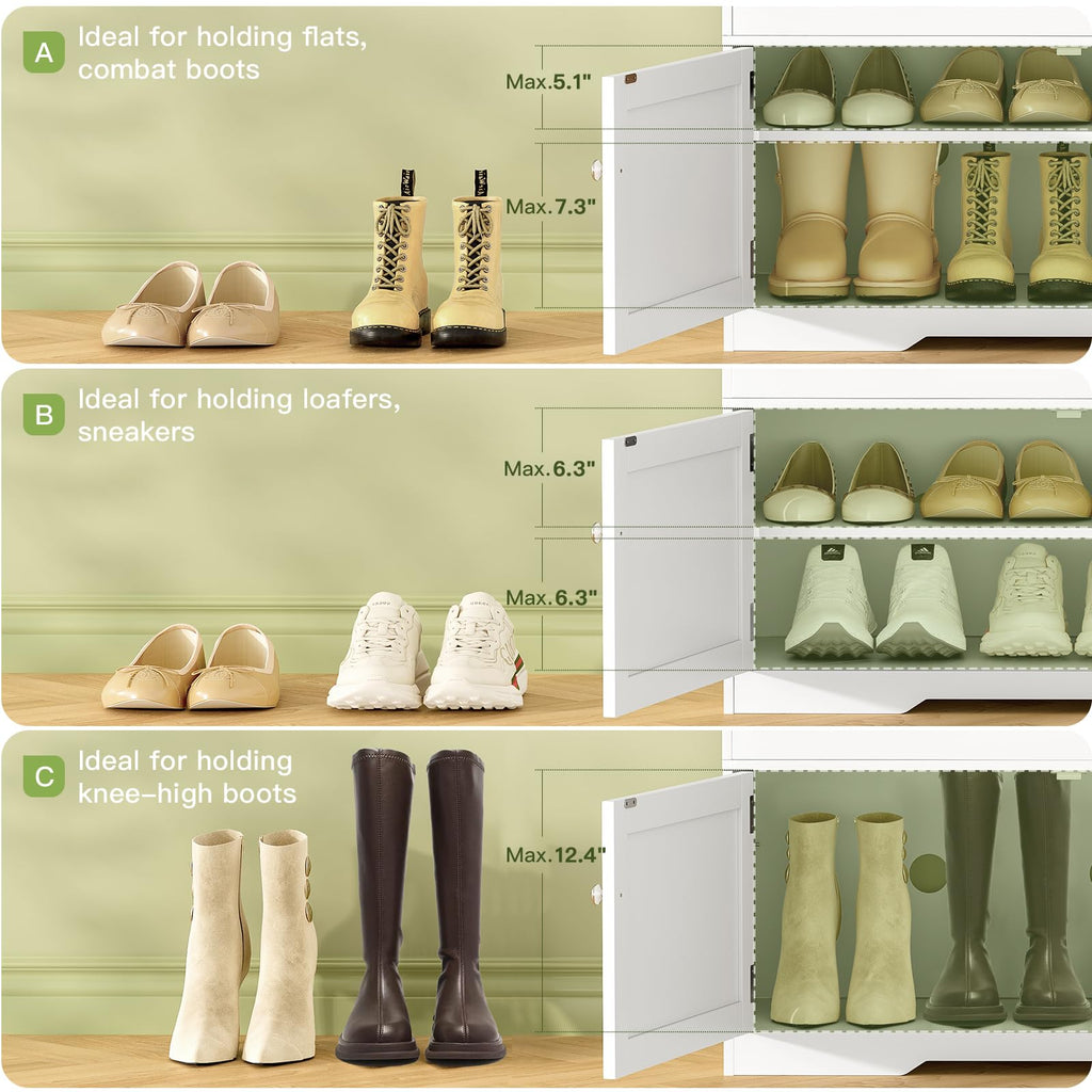 Shoe Bench with Lift Top Storage, Entryway Bench with Padded Seat Cushion, Shoe Storage Bench with 2 Adjustable