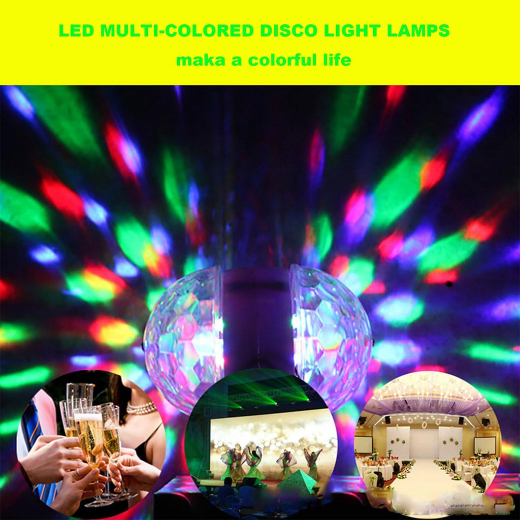 Magic Rotating AC 85-265V E26/E27 LED Disco Ball Light, RGB Disco Light Bulb, Multi-Colored Dj Disco Lights