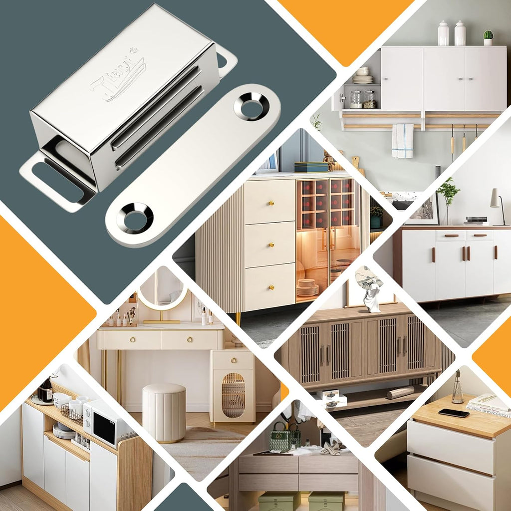 Cabinet Magnets 12 Pack Magnetic Door Catch Stainless Steel Kitchen Cabinet Magnetic Catch Drawer Magnet Door Cupboard