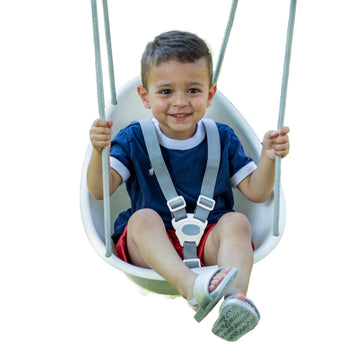 Coconut Toddler Swing Comfy Baby Outdoor, 3- Point Adjustable Safety Harness, Secure, Safe Quick Locking System
