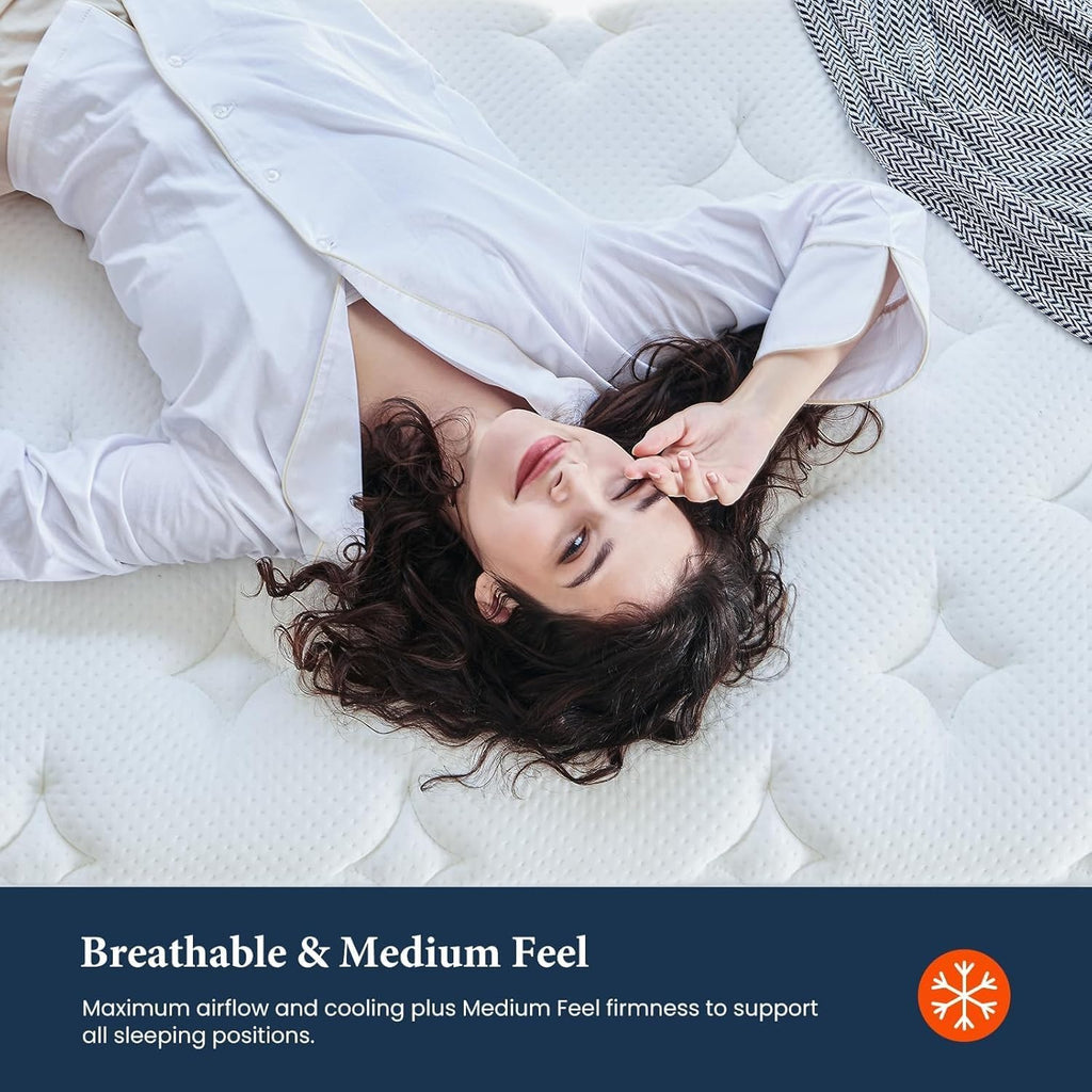 California King Mattress 14 Inch, Hybrid Mattress for Adults | Medium Firm Feel for all Sleepers, 4 Layer Premium