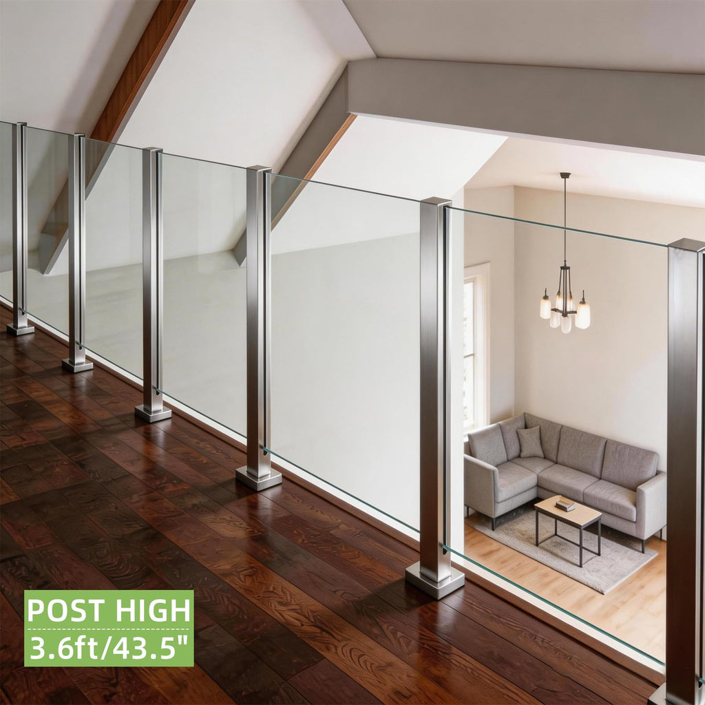 43.5" Glass Railing Post, Middle Glass Post for Center System