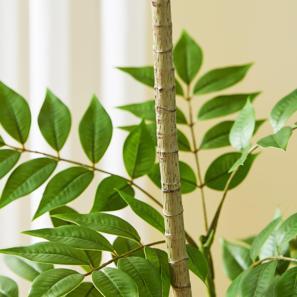 Artificial Mahonia Tree 6FT, Faux Indoor Tree with White Planter