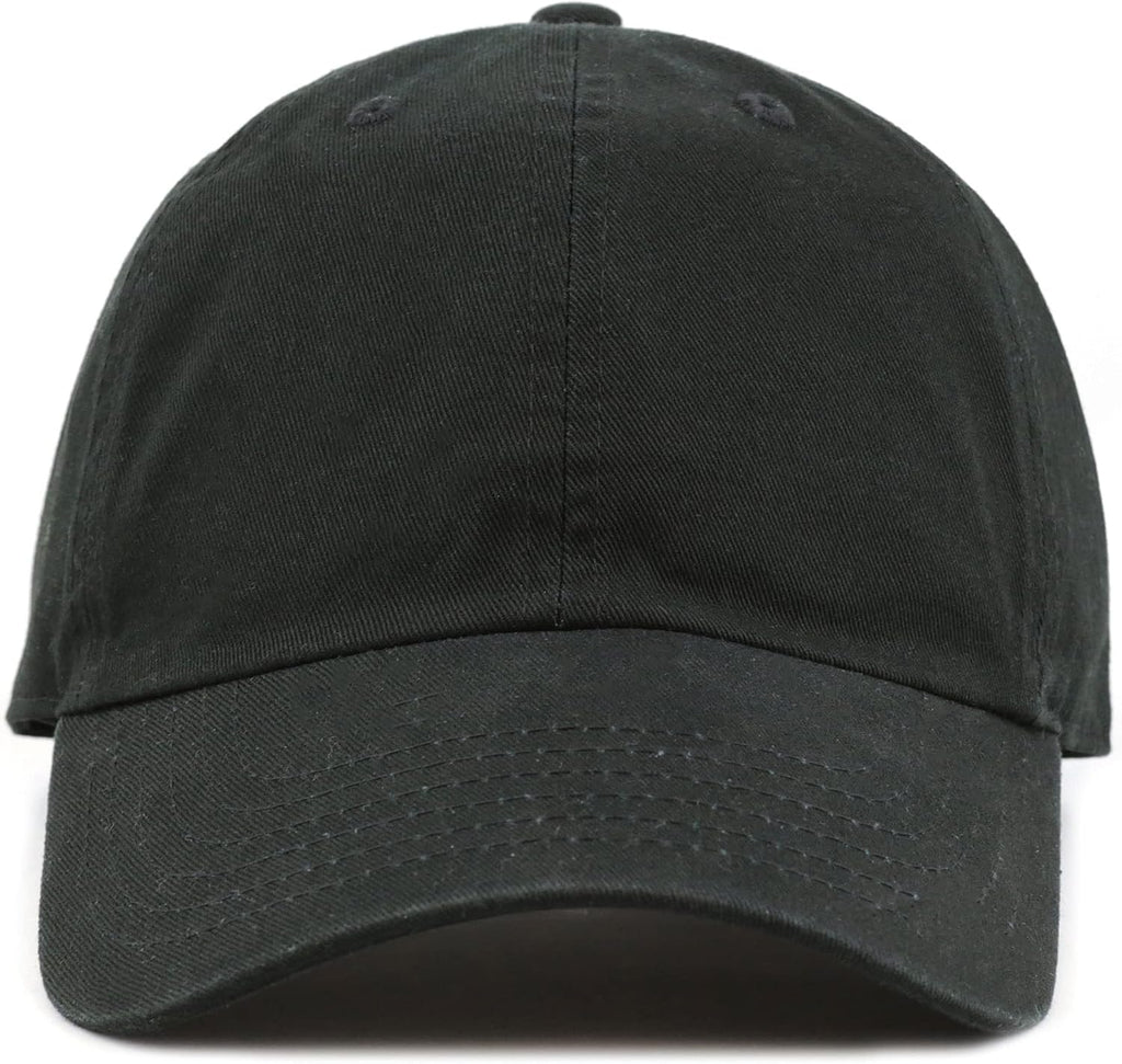 Kids Washed Low Profile Cotton and Denim UPF 50+ Plain Baseball Cap Hat